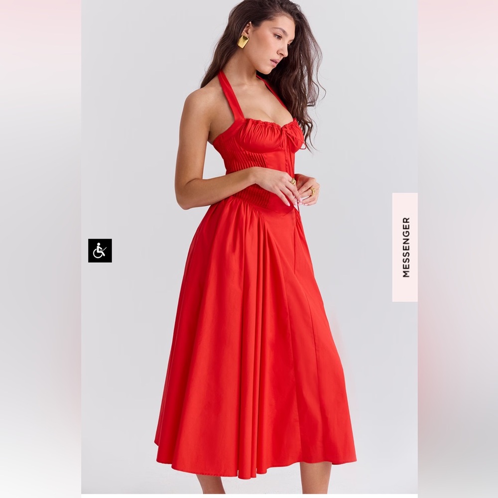 ADABELLA
Add To Wishlist
ITALIAN TOMATO COTTON HALTER SUNDRESS